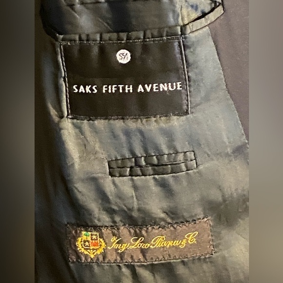 Hugo Boss Saks Fifth Avenue Black Fine Wool Blazer Mens Size ? Have measured - Picture 10 of 12